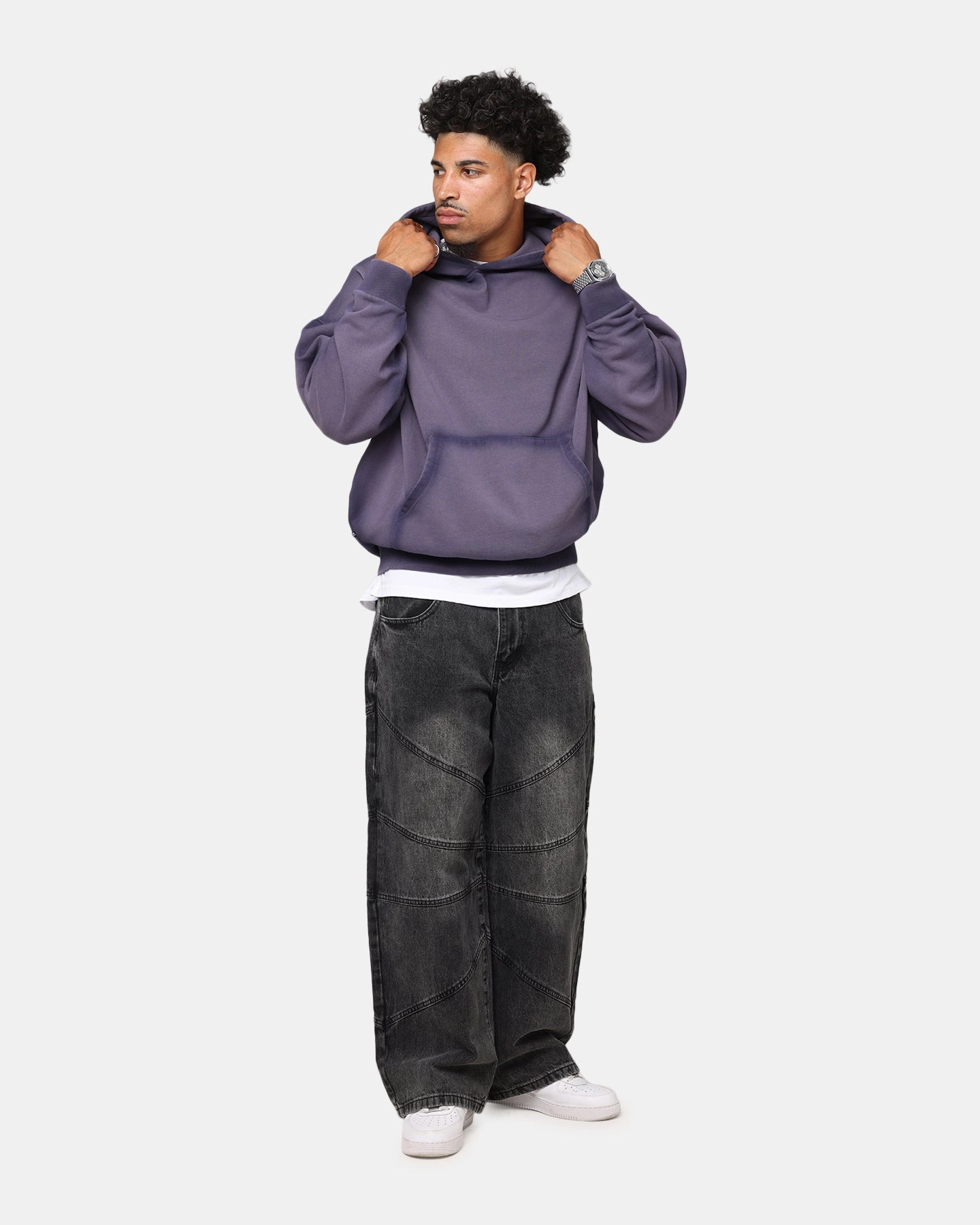 Saint Morta Contrast Wash Hoodie Purple Circumstance