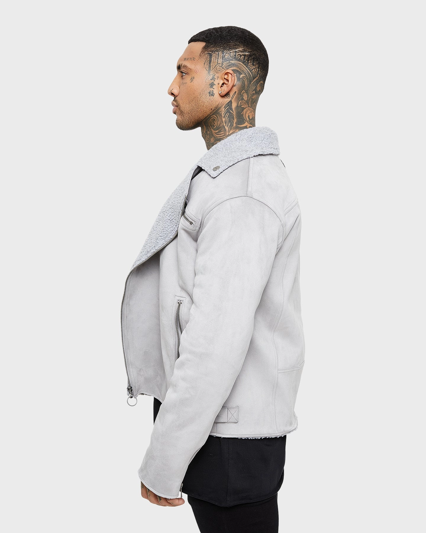 Job suitable for charity events Saint Morta Deathproof Imperial Sherpa Biker Jackett Light Grey