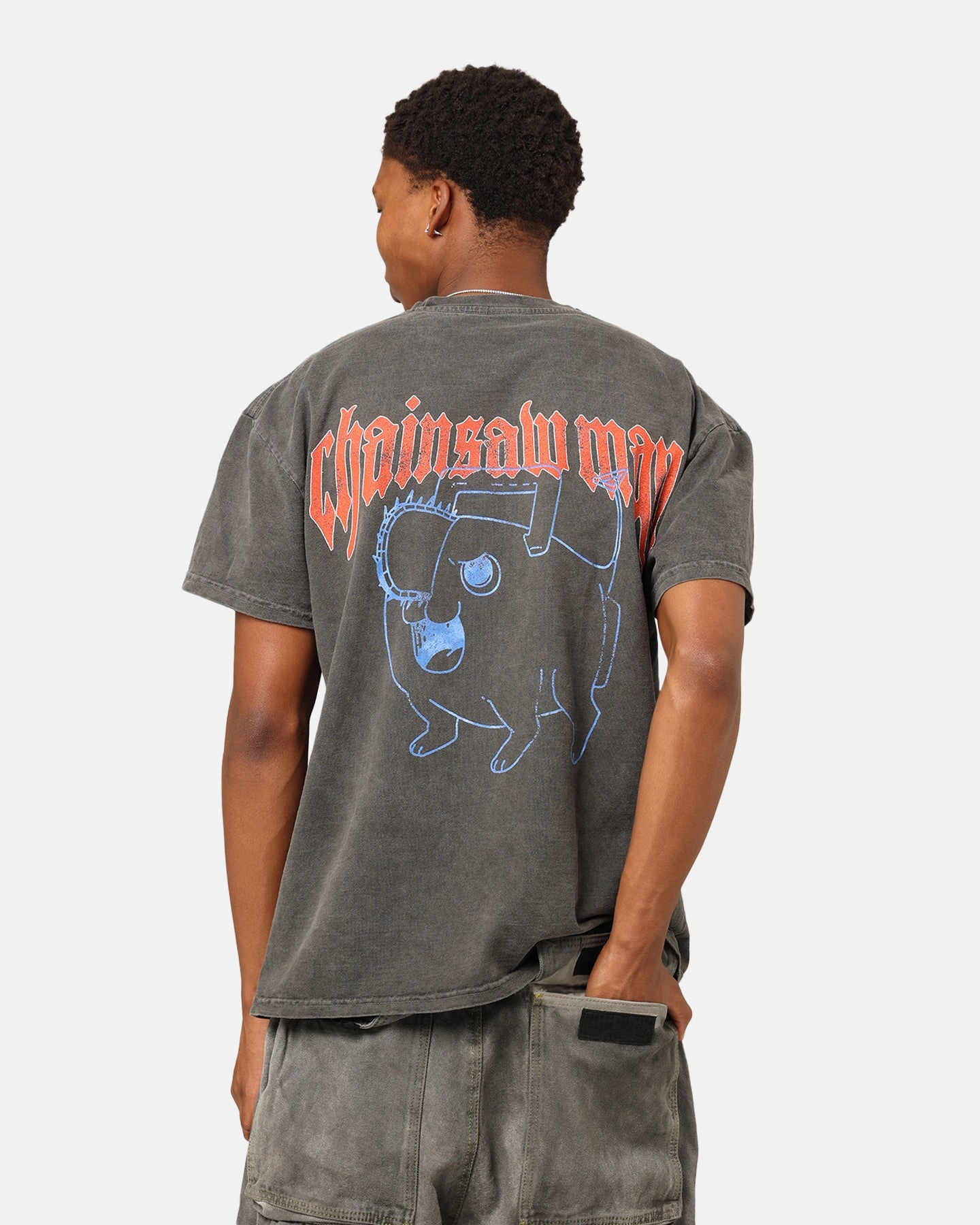 Goat Crew X Chainsaw Man Heavyweight T-Shirt Black Wash Cool and Chic Comfy Style