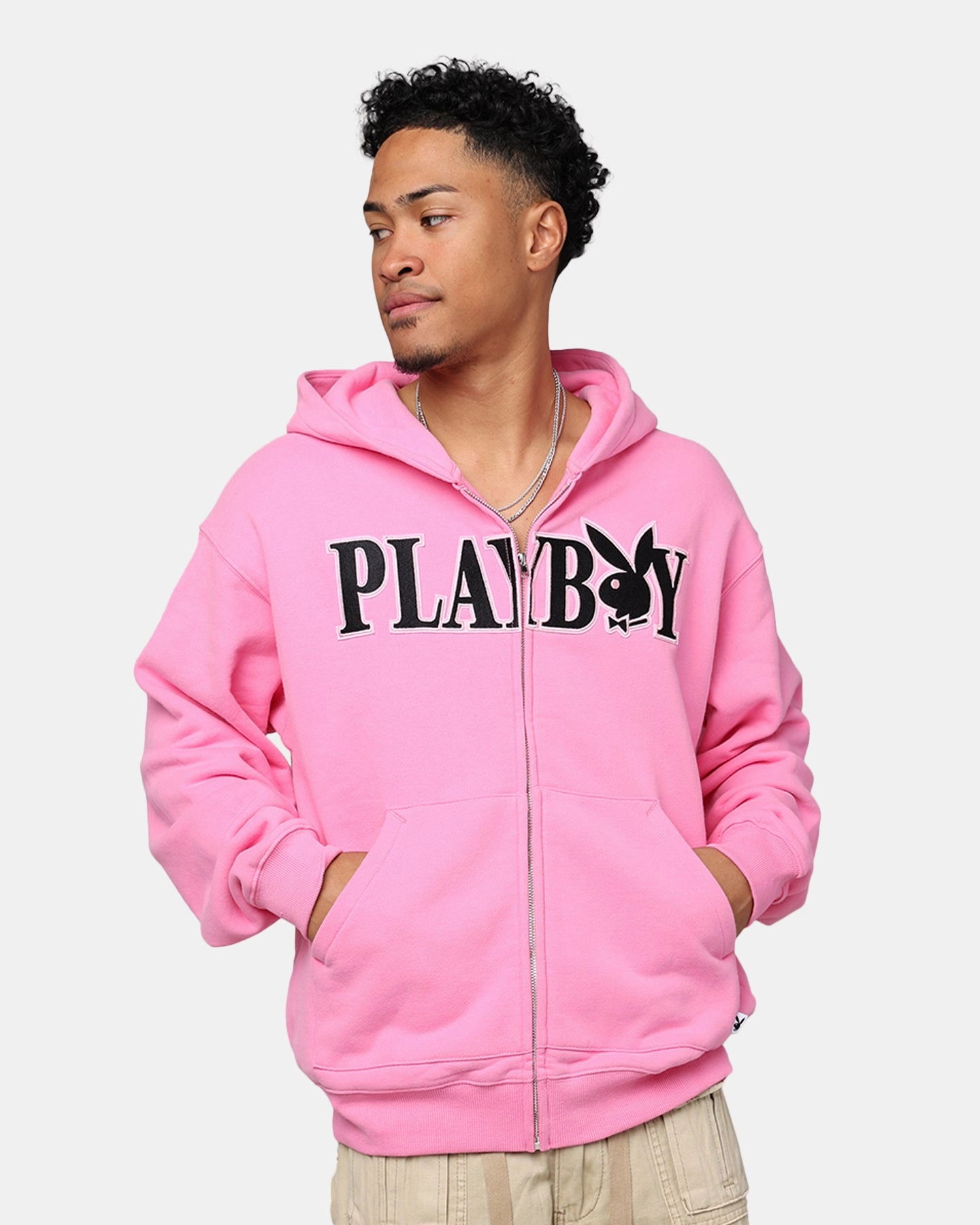 Fashionable Playboy By Culture Kings Bunny Zip Hoodie Pink