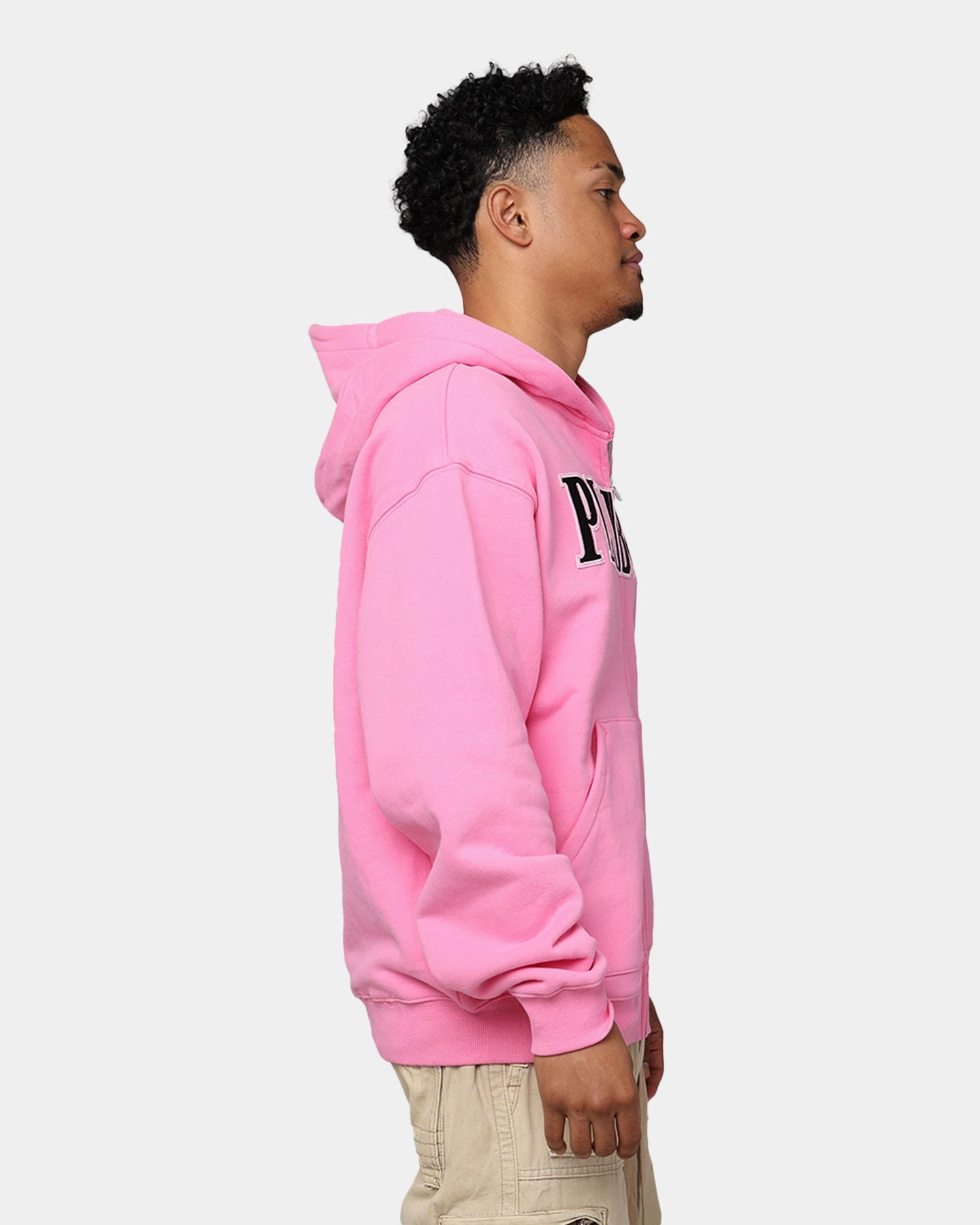 Playboy By Culture Kings Bunny Zip Hoodie Pink Ergonomic Seams Slim Silhouette