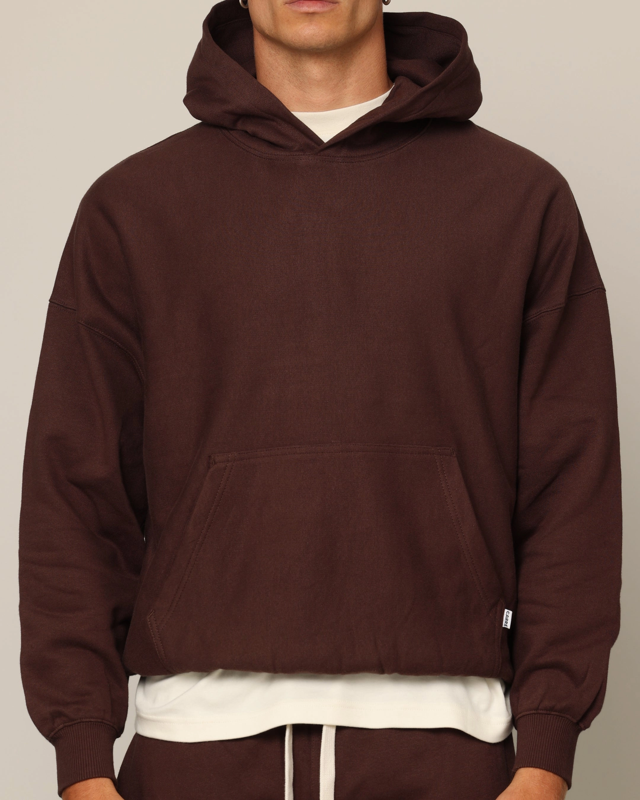 Carr?? Blanc Oversized Hoodie Brown suitable for night wear HighNeck