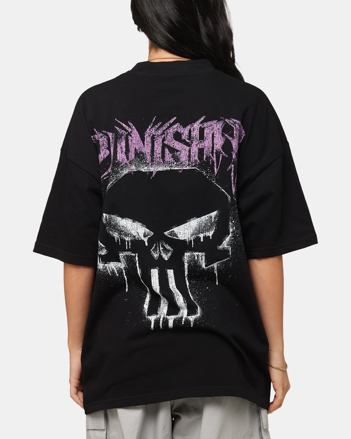 Odor Resistant Treatment Timeless Fit Loiter Marvel The Punisher Mock Neck T-Shirt Black
