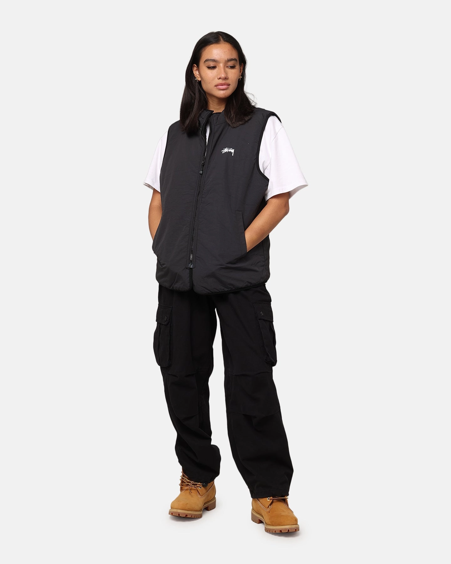 Ventilation Vents St??ssy 8 Ball Sherpa Reversible Vest Black