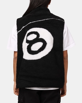 Touch St??ssy 8 Ball Sherpa Reversible Vest Black