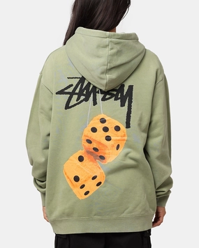 Folder St??ssy Fuzzy Dice Fleece Hoodie Pigment Artichoke
