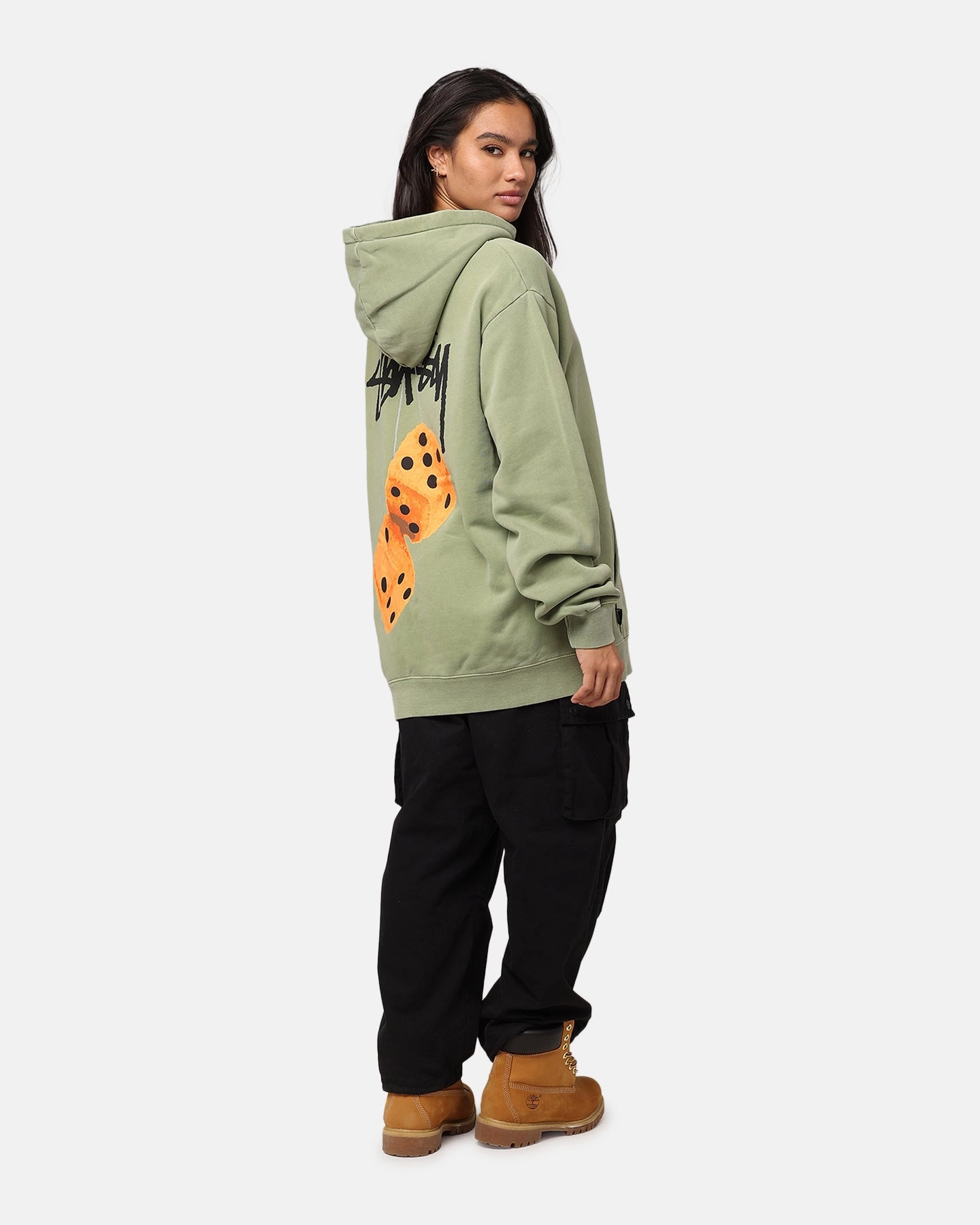 St??ssy Fuzzy Dice Fleece Hoodie Pigment Artichoke Taped Seams Opinion