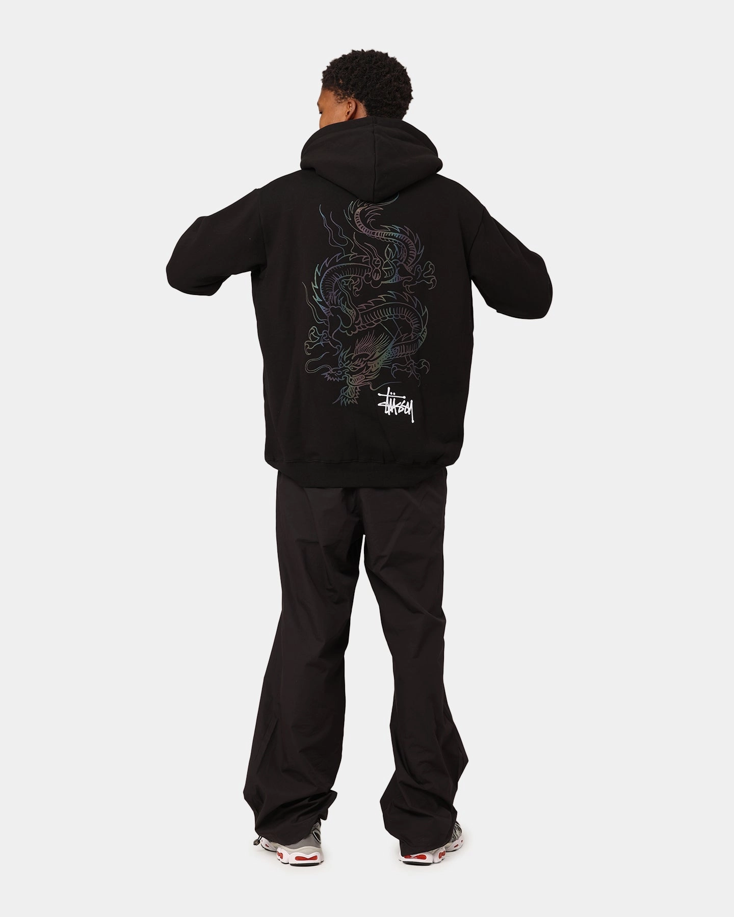 Wind Resistant Design St??ssy UV Dragon Hoodie Pigment Black