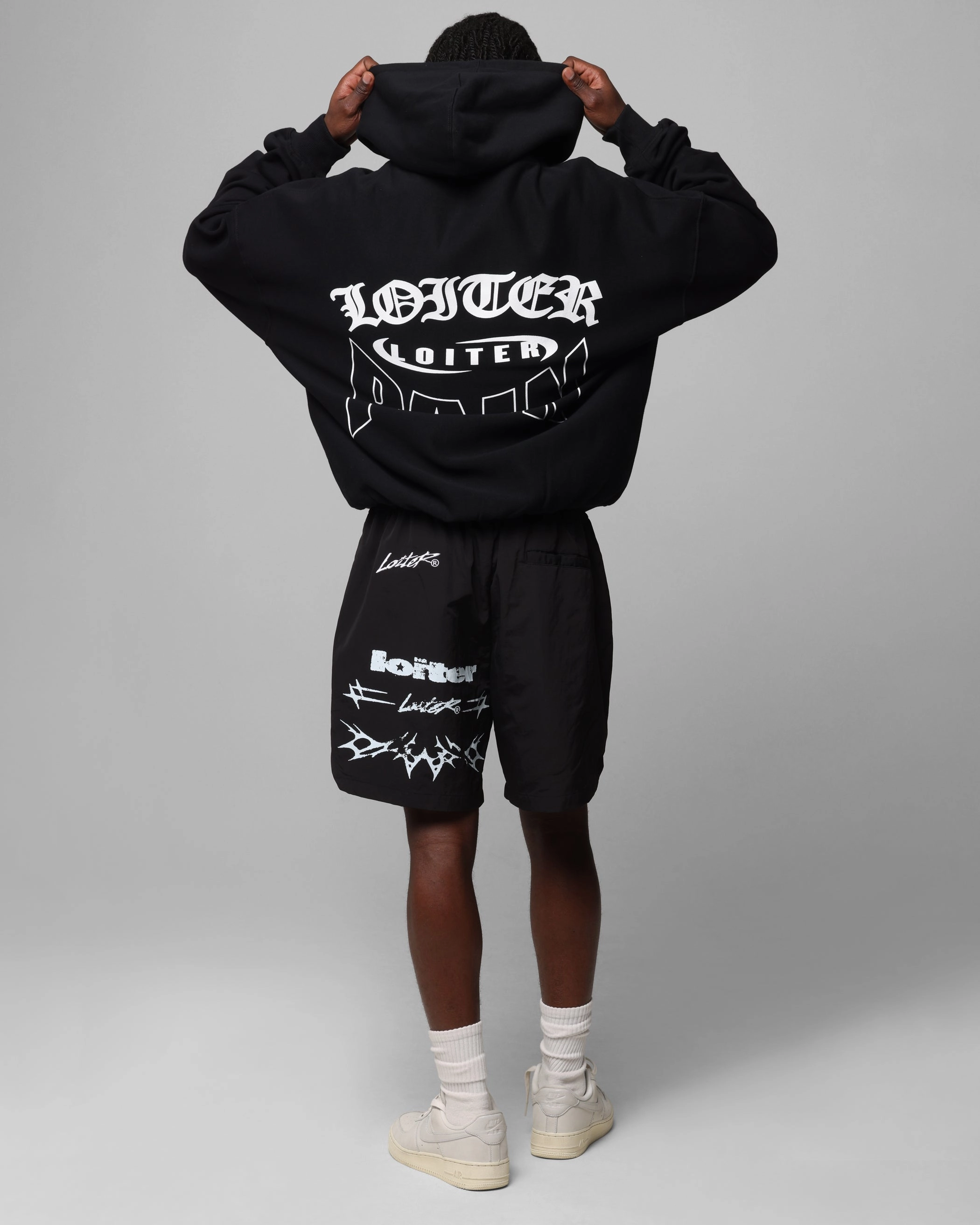 Reinforced Shoulder Panels Loiter Ultimate Pain Hoodie Black