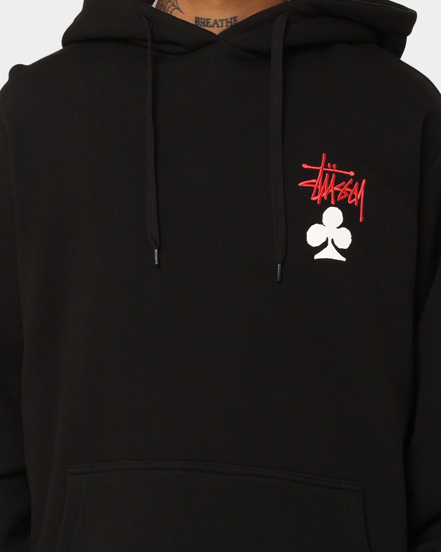 Ribbed Knit Cuffs Interchangeable Liner System Stussy House Of Cards Hoodie Pigment Black
