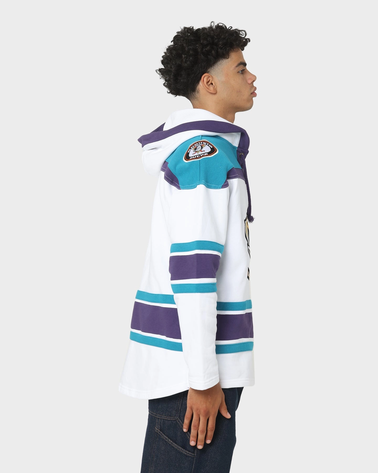 Weightless Construction 47 Brand Anaheim Ducks Superior Lacer Hoodie White Wash