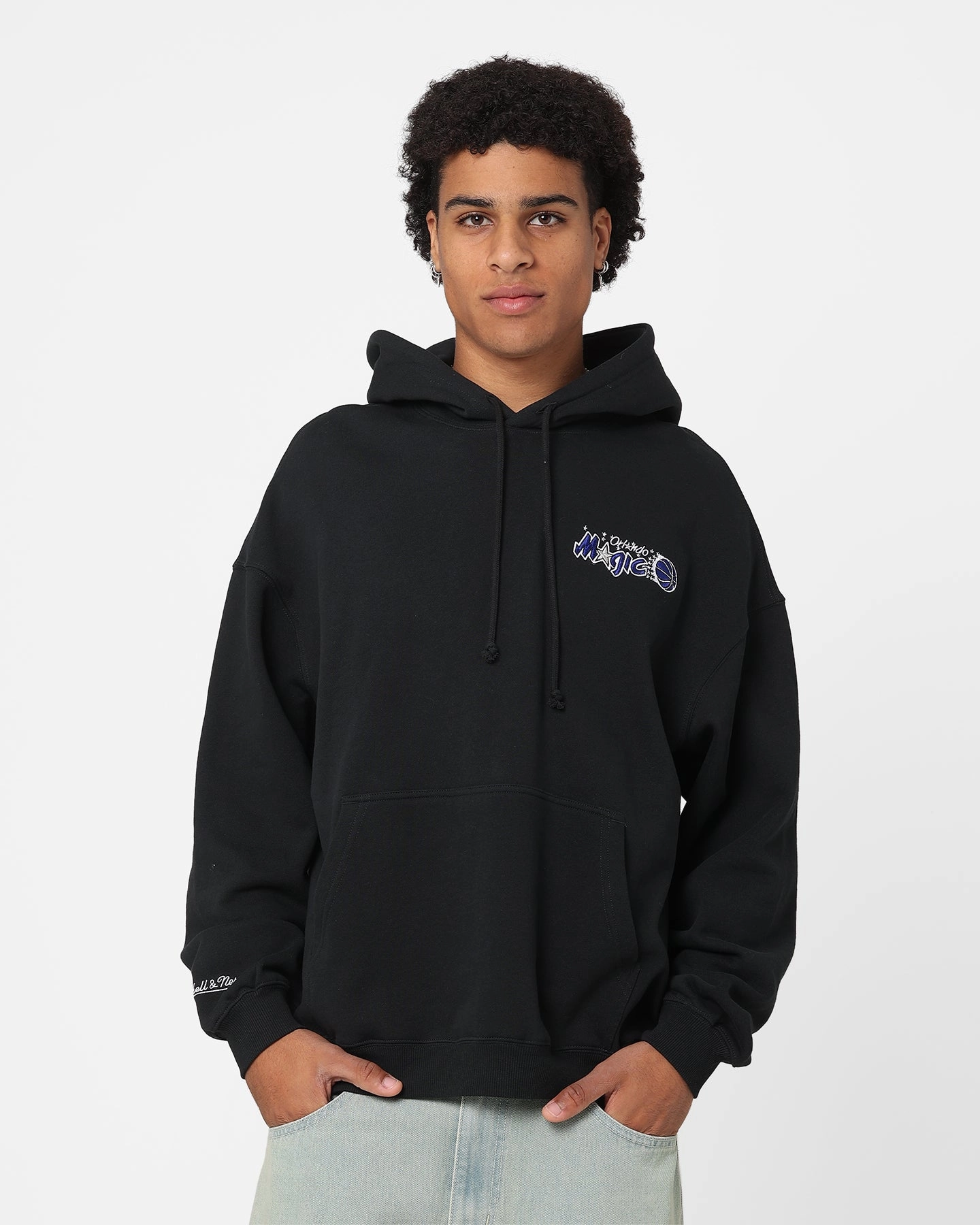 size - inclusive Mitchell & Ness Orlando Magic Fireball Hoodie Black