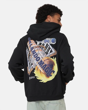 Anti Slip Shoulder Pads Detachable Hood Mitchell & Ness Orlando Magic Fireball Hoodie Black