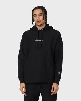 Champion Reverse Weave Relaxed Hem Zip Hoodie Black/Gold Daily Wear FullLengthZip