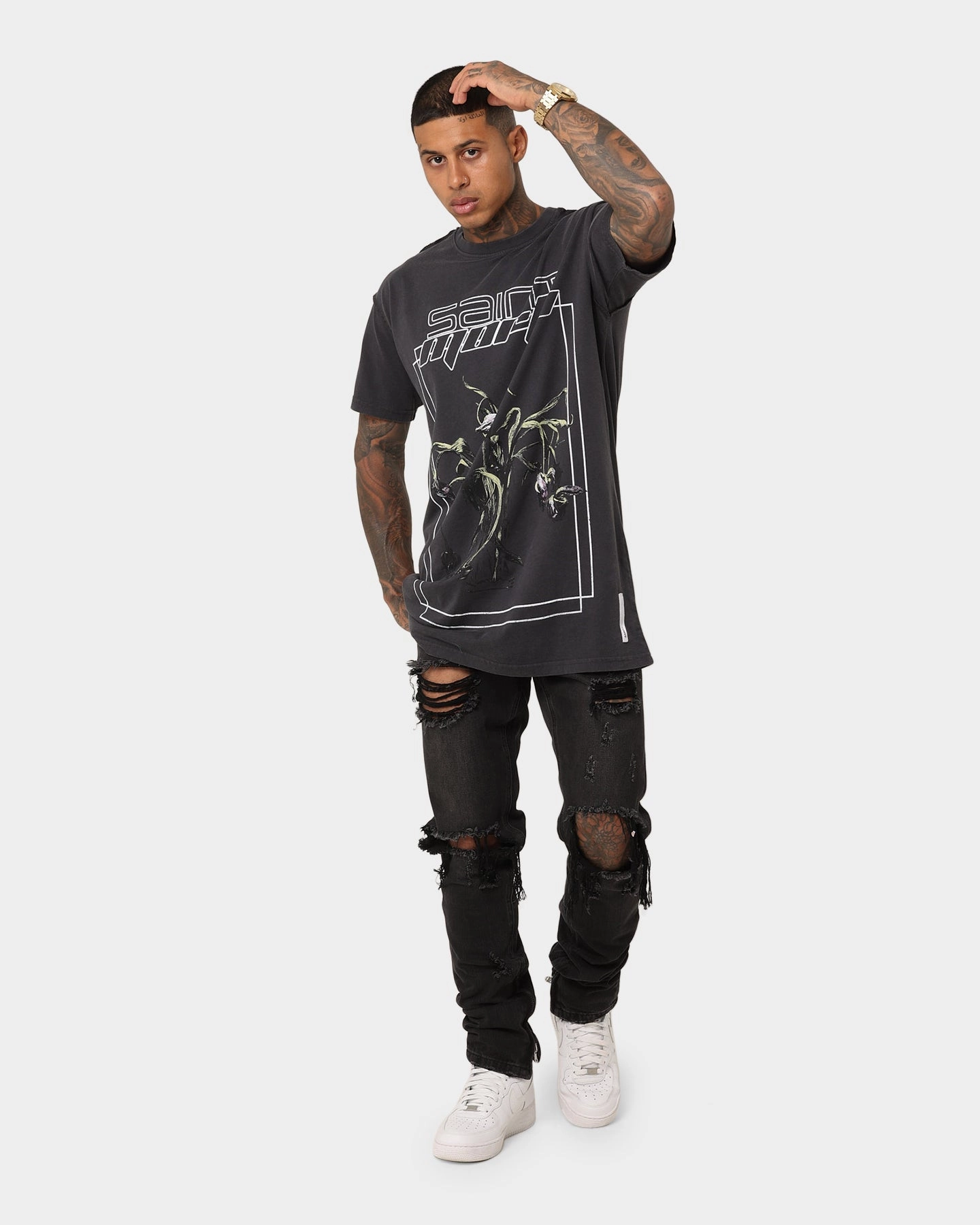 Saint Morta Lifeless Lafayette Vintage T-Shirt Vintage Black Minimal Comfort Style