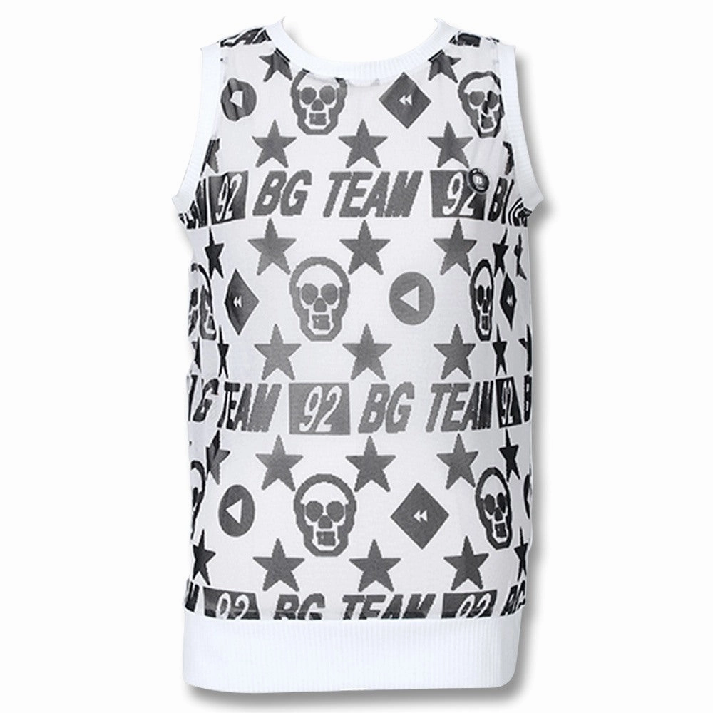 Low noise radar detection Golfio - BG Golf Skull Round Golf Vest White - SS24 Women