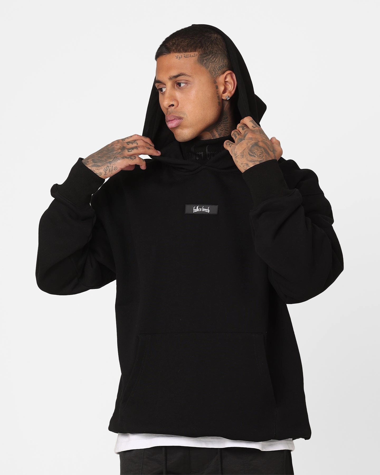 slim Fallen Breed Signature Logo Hoodie Black/Black