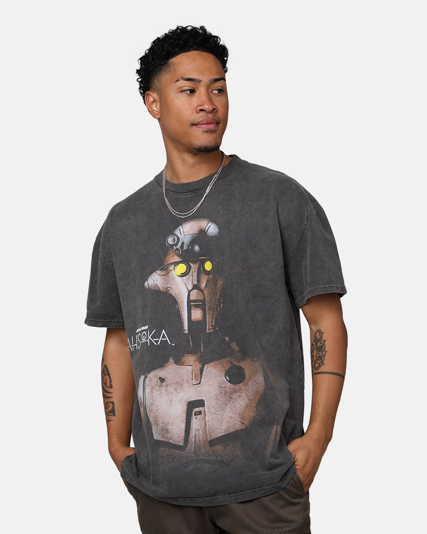 Cool Design Star Wars Ahsoka Huyang Heavyweight T-Shirt Black Wash