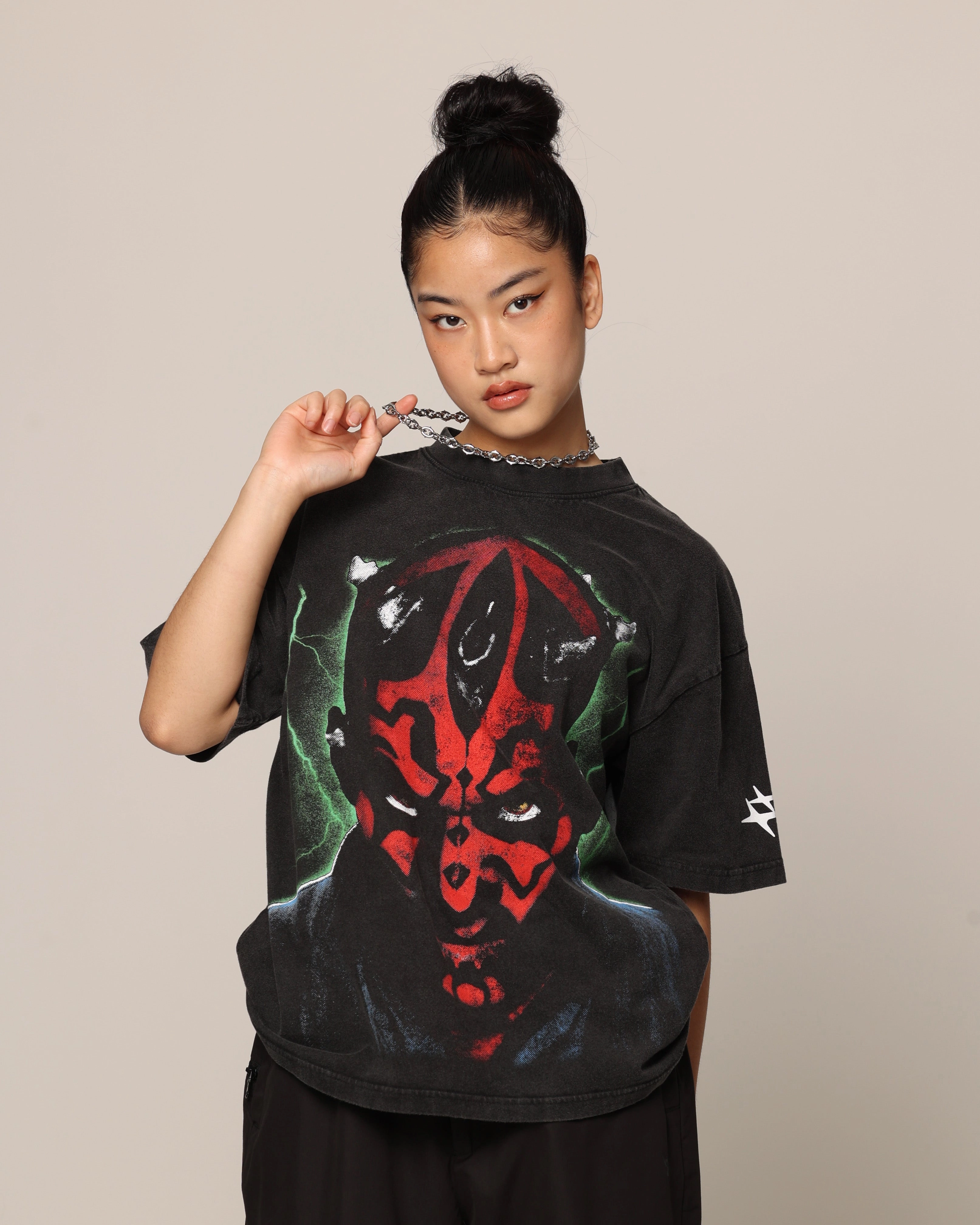 BiodegradableMaterial Star Wars Darth Maul T-Shirt Vintage Black