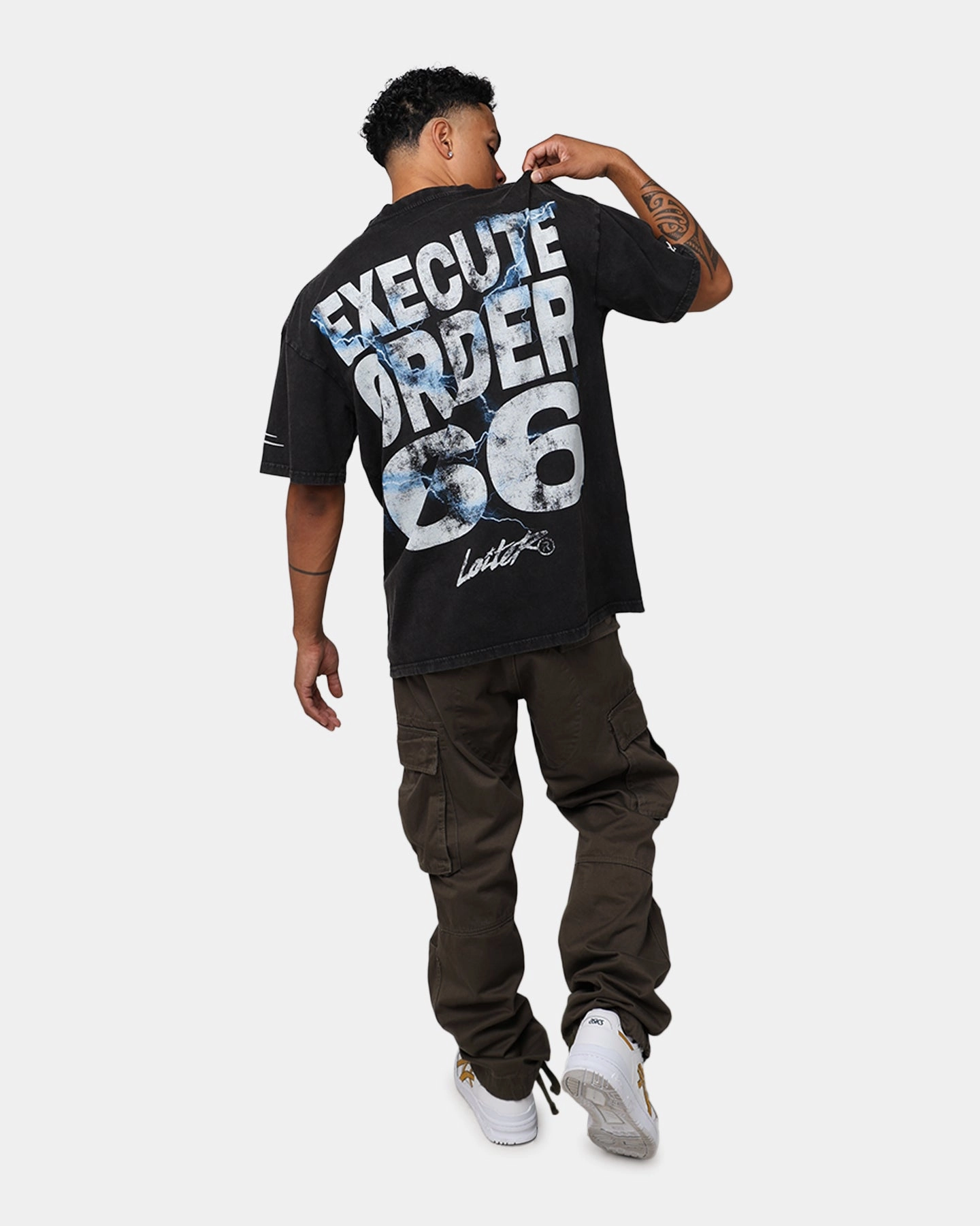 Relaxed Everyday Wear Stretch Jersey Knit Star Wars Darth Sidious T-Shirt Charcoal