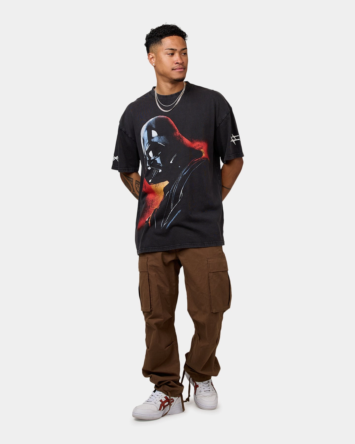 Recycled Polyester Easygoing Design Star Wars Darth Vader T-Shirt Black Wash