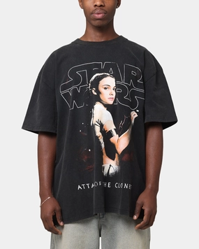 Glossy Look Star Wars Episode II Vintage T-Shirt Black Acidwash