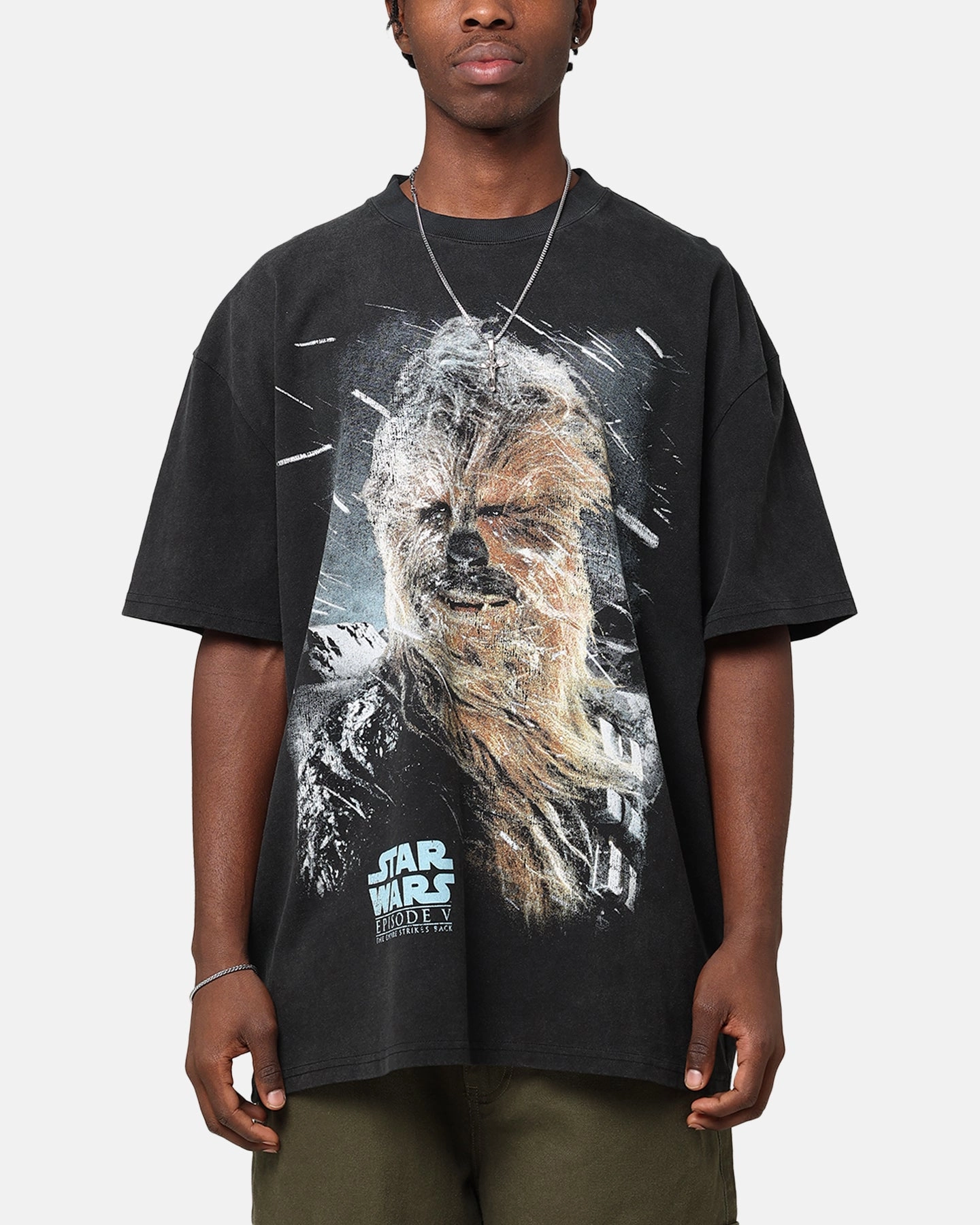 Seamless construction Simple Chic Star Wars Episode V '80 Heavy Vintage T-Shirt Vintage Black