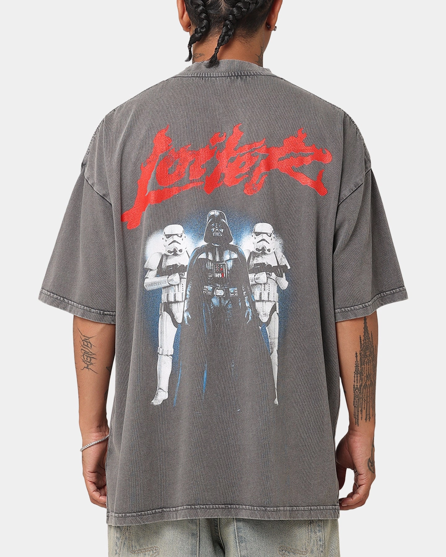 Star Wars Vader & Stormtrooper Vintage Vintage T-Shirt Washed Charcoal Timeless Style