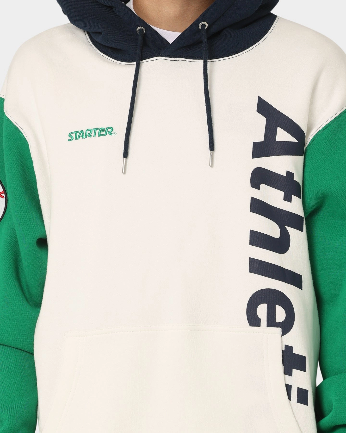 Starter Athletic Panel Hoodie Navy/Green Lotion