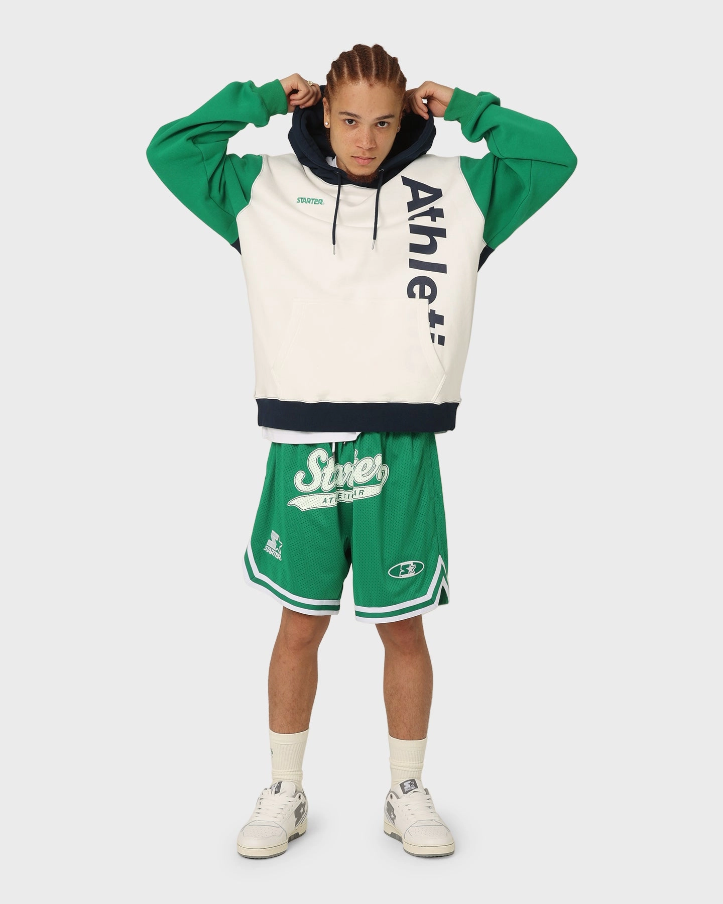 Mirror Commend Starter Athletic Panel Hoodie Navy/Green