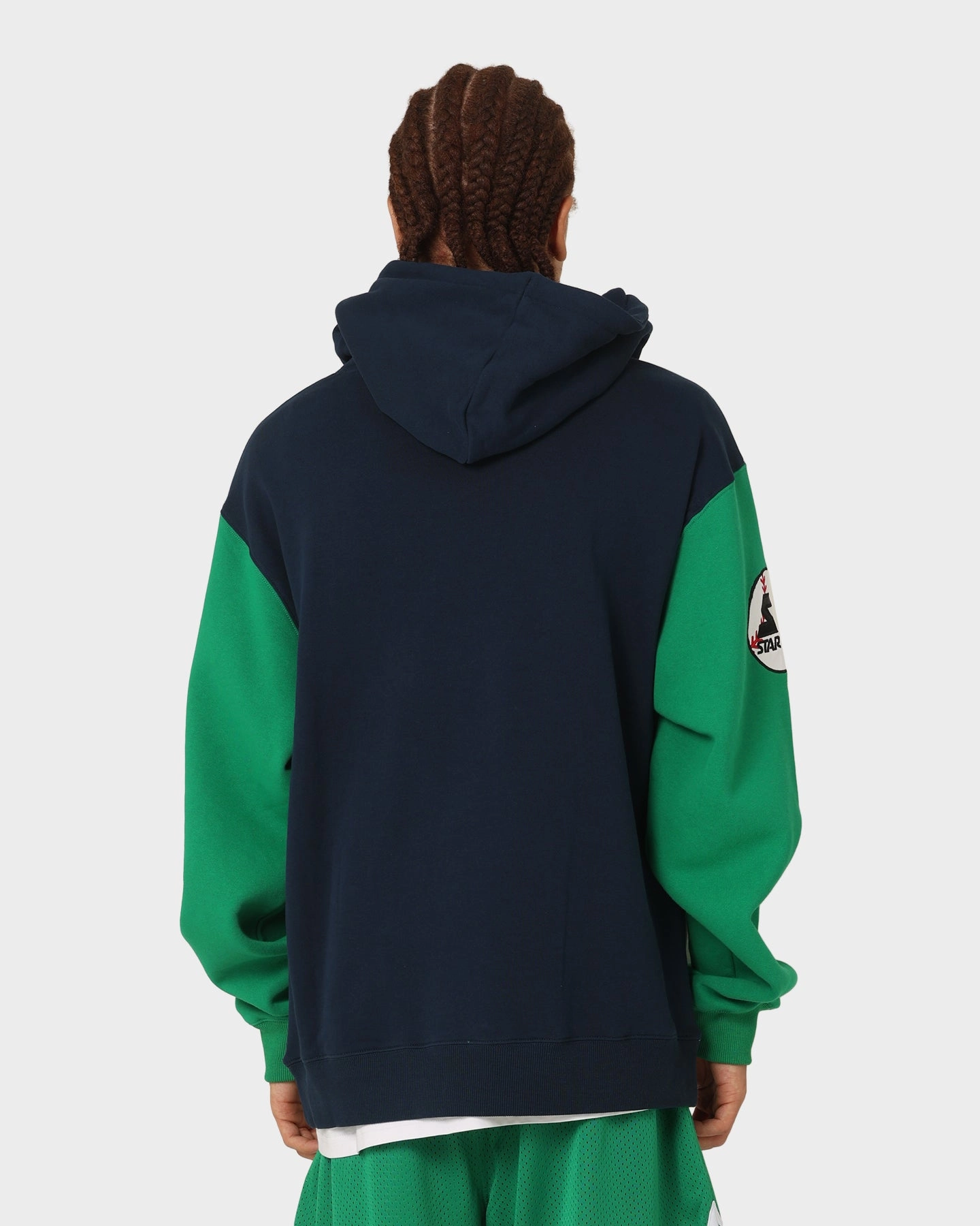 Invoice Starter Athletic Panel Hoodie Navy/Green