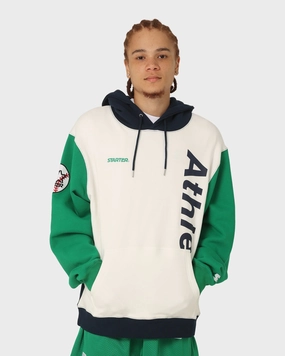 Starter Athletic Panel Hoodie Navy/Green Packable design