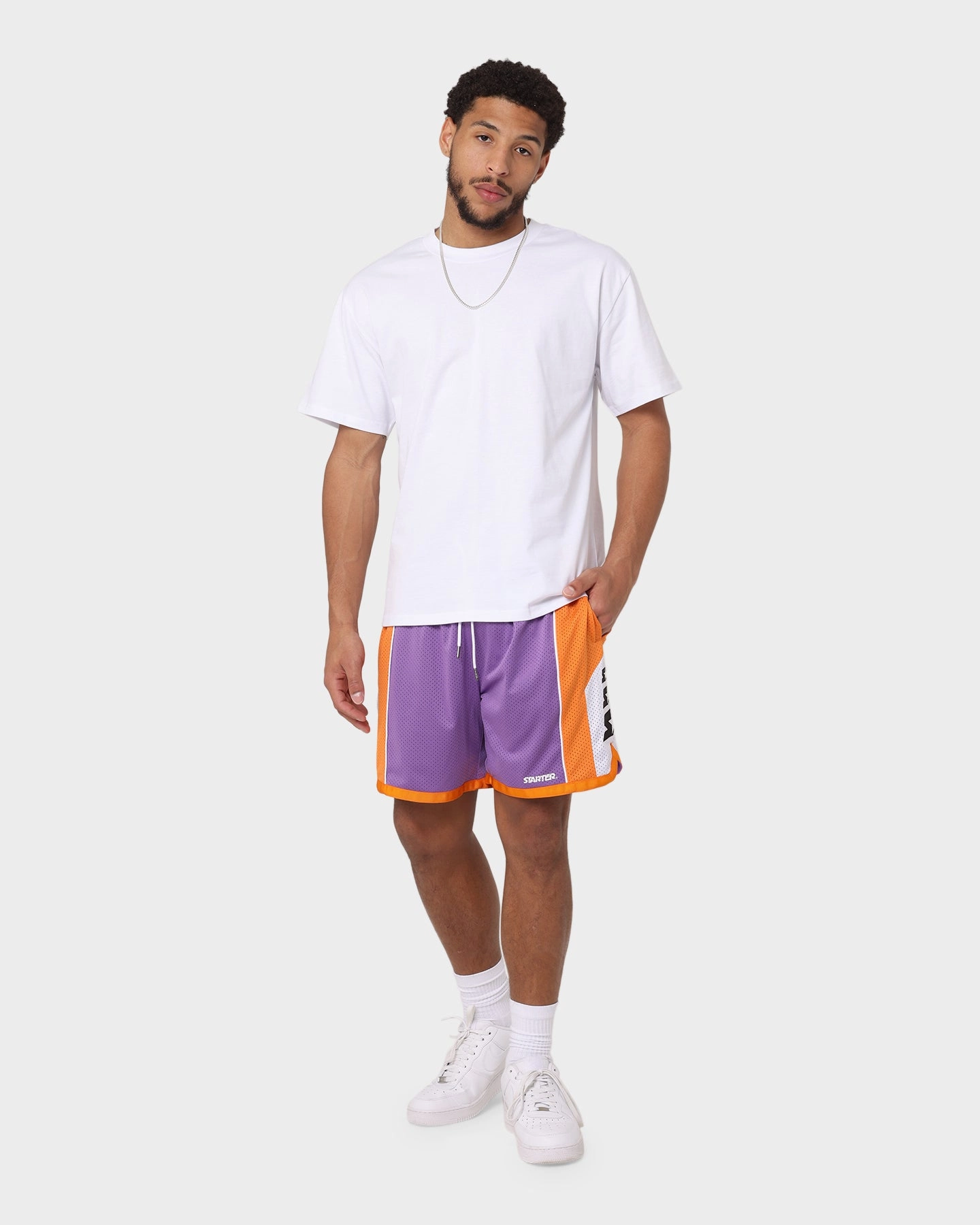 Starter Downtown Basketball Shorts Purple Sport Fit