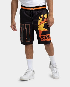 Starter Hot Fire Basketball Shorts Black petite size day trip