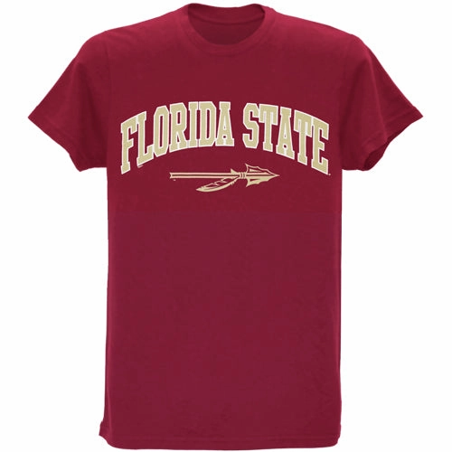 Chic Casual Wear Ragz Adult/Unisex Florida State Spear Value Priced Short Sleeve T-shirt - Garnet