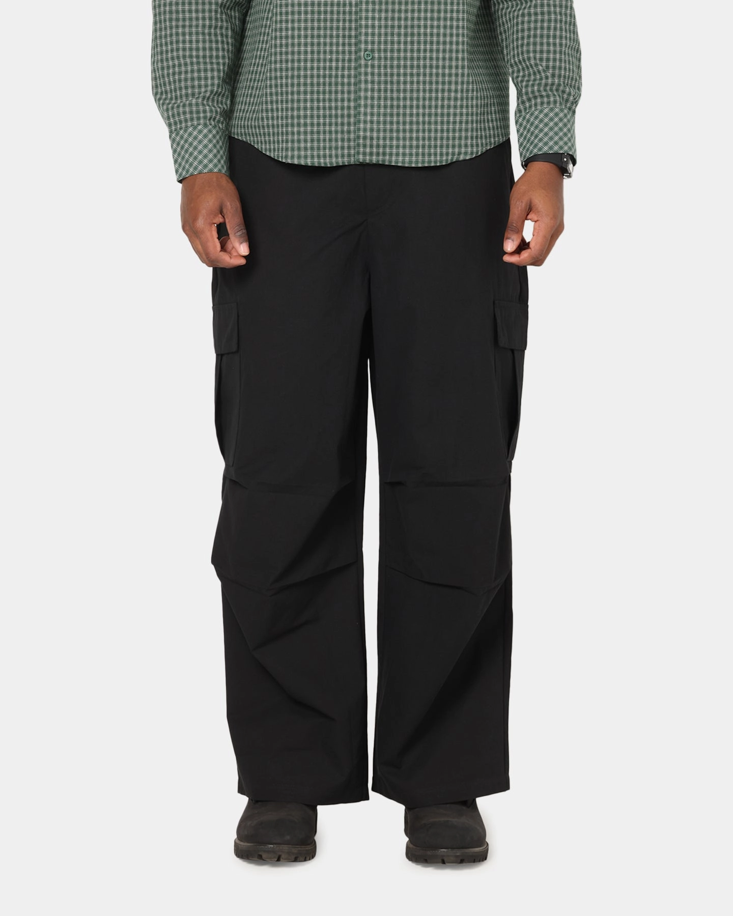 Carre Baggy Cargo Pants Black HighRiseWaistband Flattering Design Wear