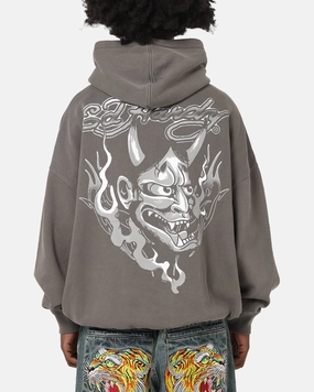 Cost - savings - achieved Ed Hardy Double Horns Hoodie Washed Charcoal