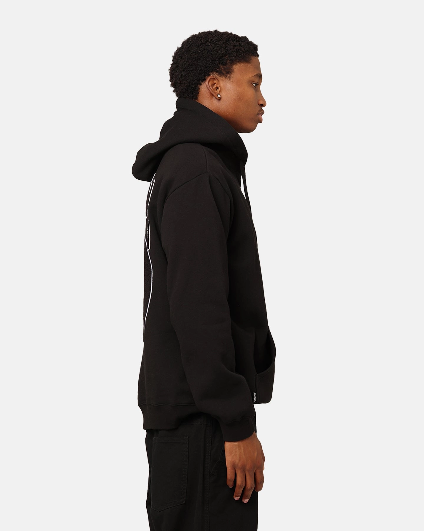 Soft Shell cultural festival St??ssy 8 Ball Chenille Hoodie Black