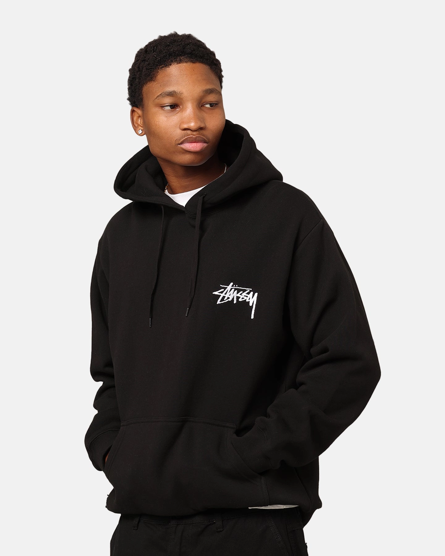 St??ssy 8 Ball Chenille Hoodie Black Overcome