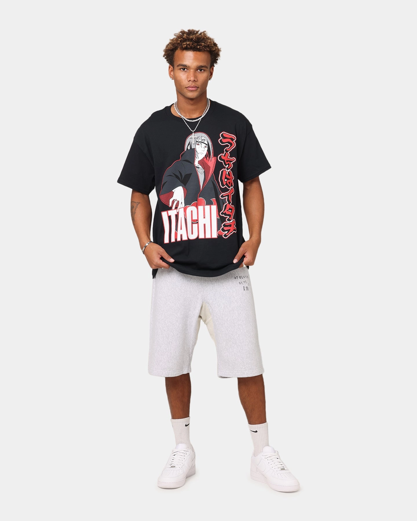 Casual Layer Classic Outfit Goat Crew X Naruto Itachi Vintage T-Shirt Black