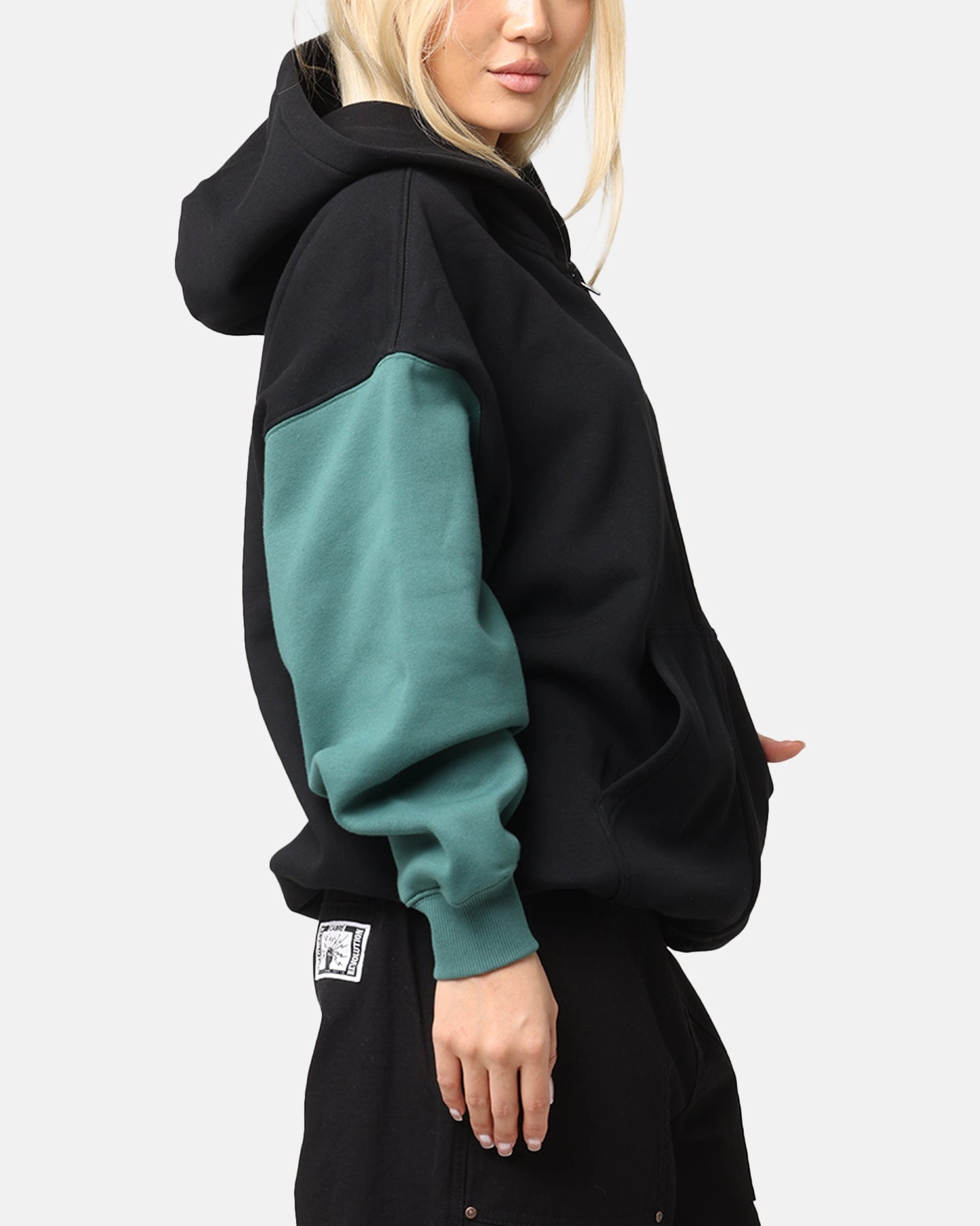 Carre Floral Full Zip Hoodie Black/Green Appointment Love