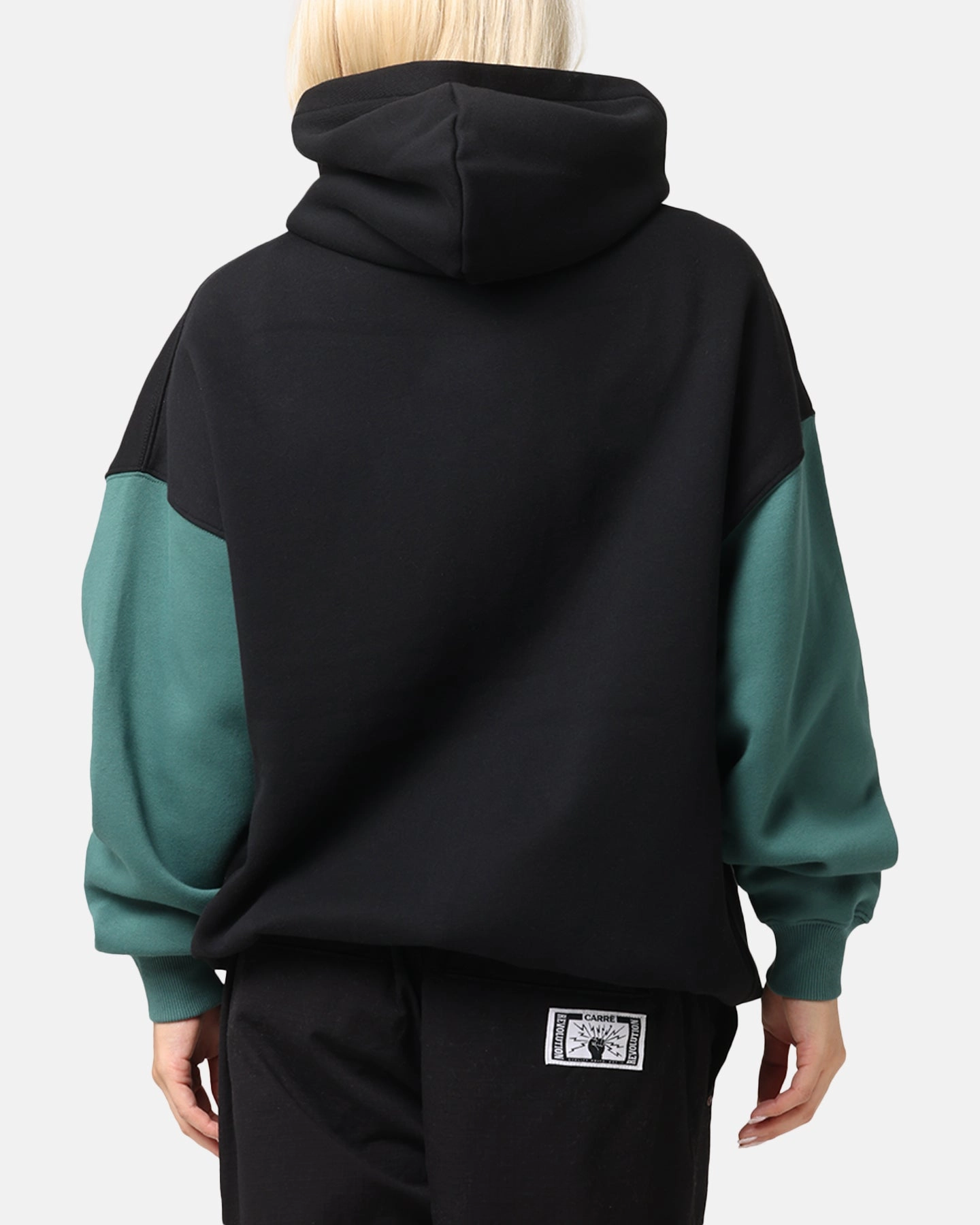 Carre Floral Full Zip Hoodie Black/Green Warm Magnetic Closures