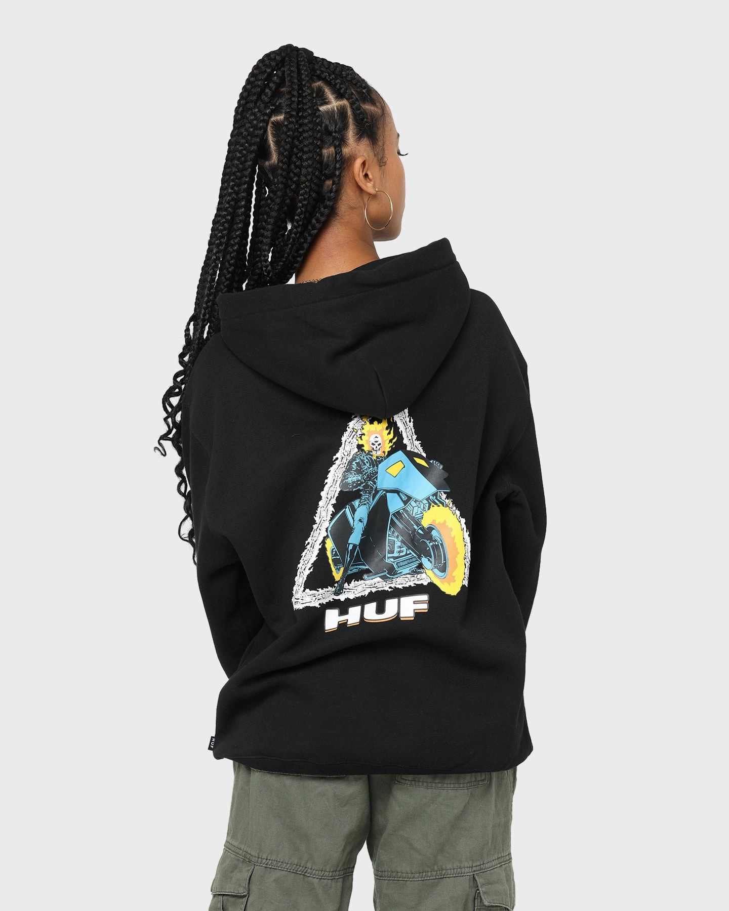 Layered Security Pockets HydrationCompatible Pocket HUF X Marvel Ghost Rider TT Hoodie Black