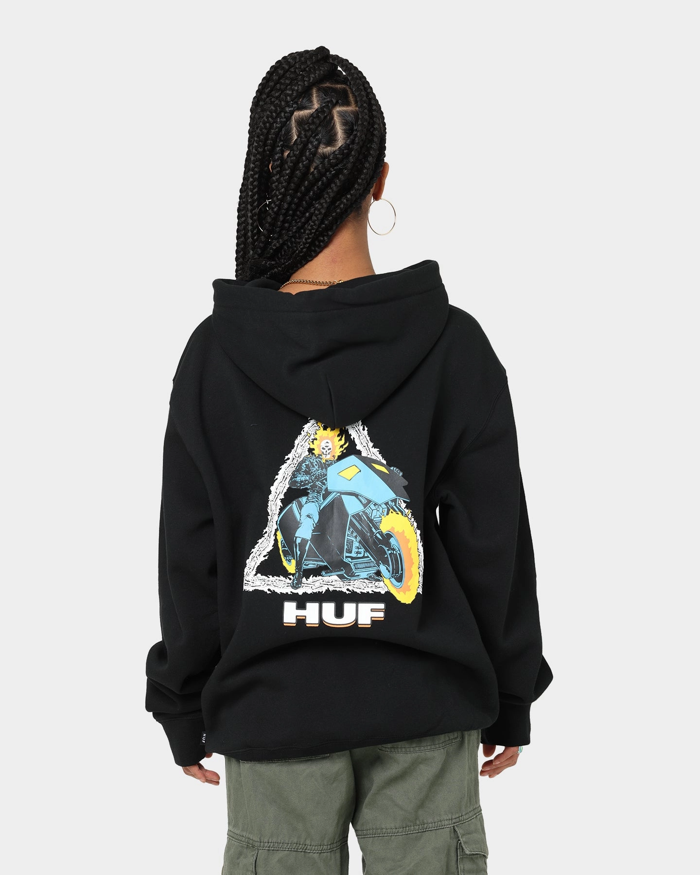 HUF X Marvel Ghost Rider TT Hoodie Black Style Statement