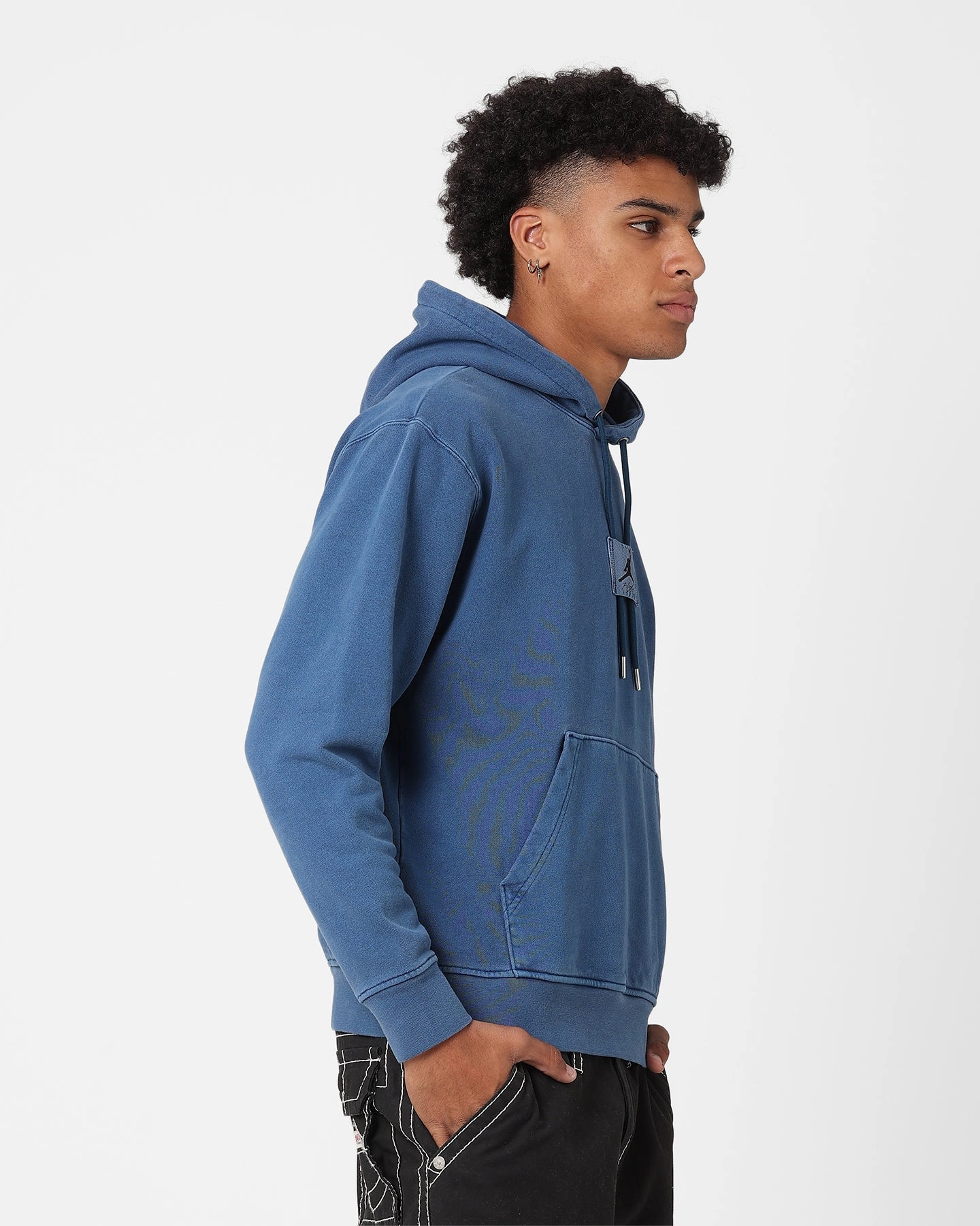 Jordan Essentials Statement Washed Fleece Pullover Hoodie Sky J French Blue Flexible Motion