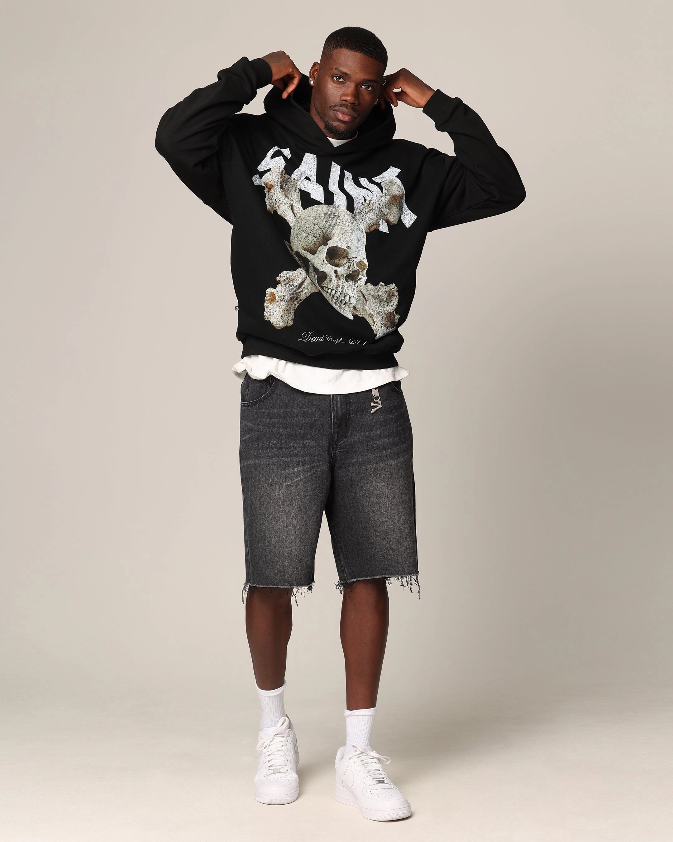 Urban Style Saint Morta Dead Coffin Club Hoodie Black