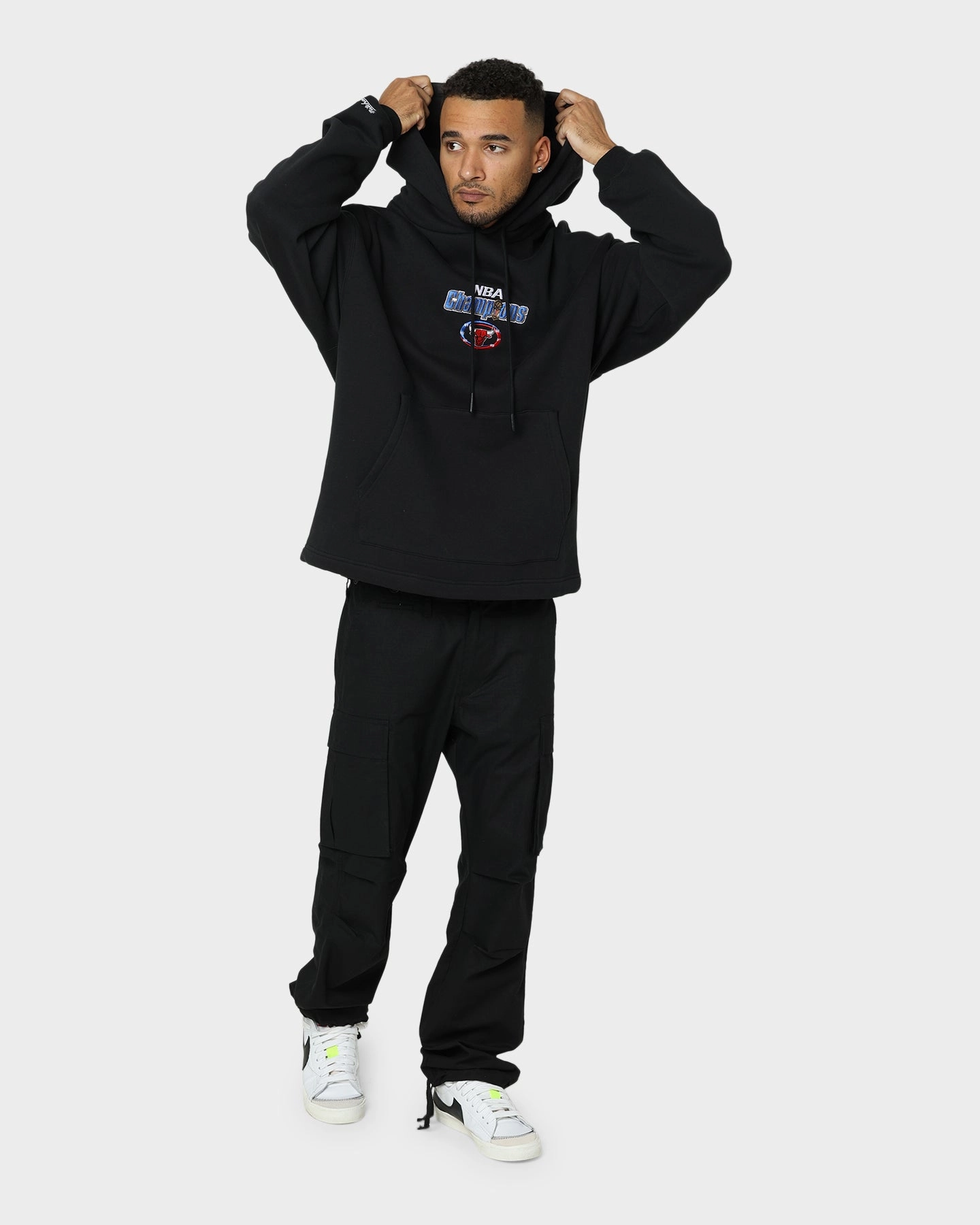 suitable for school days ElasticWaistband Mitchell & Ness Chicago Bulls Anniversary Hoodie Faded Black
