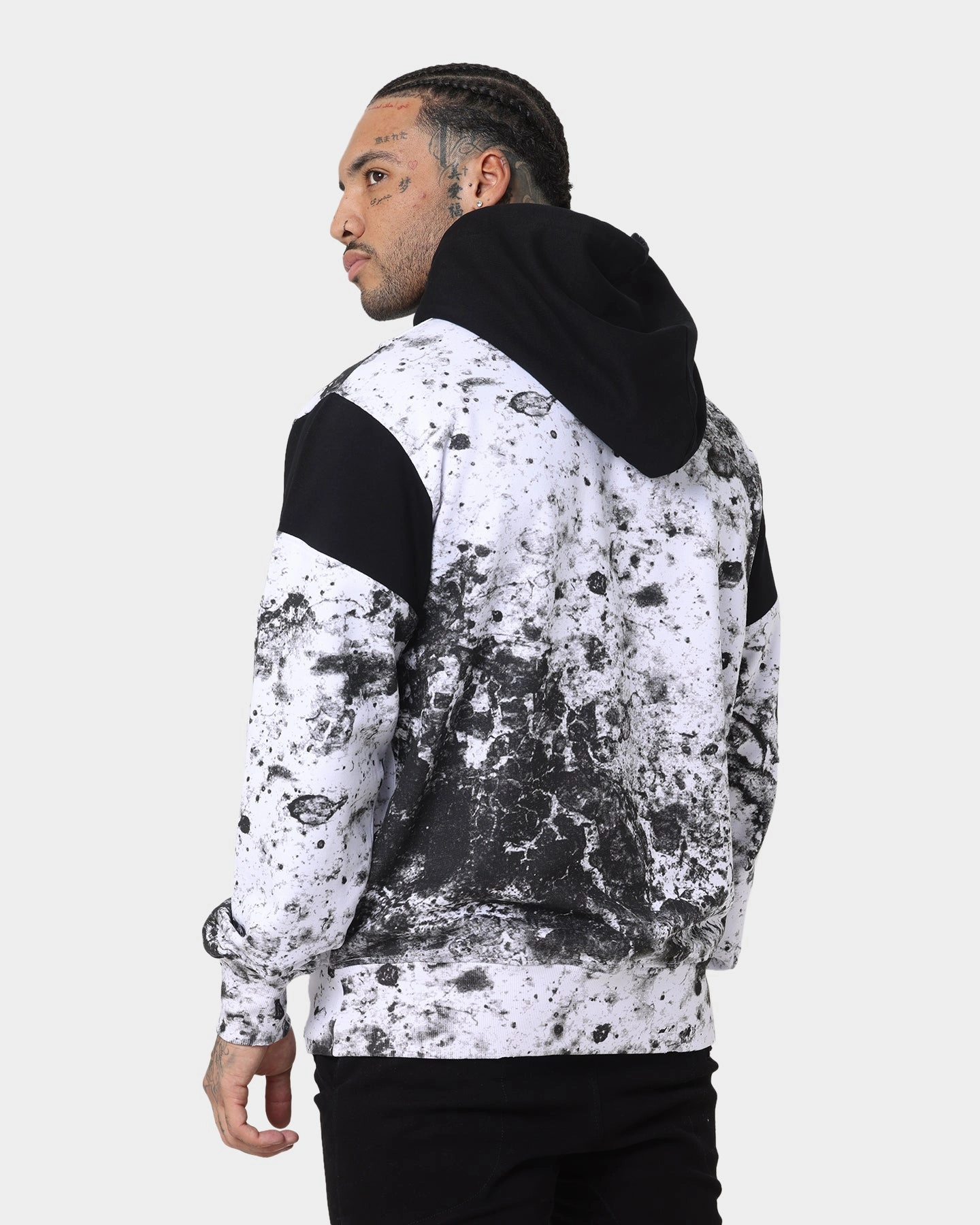 Saint Morta Acid Hoodie White/Grey/Black Perfume Softshell Fabric