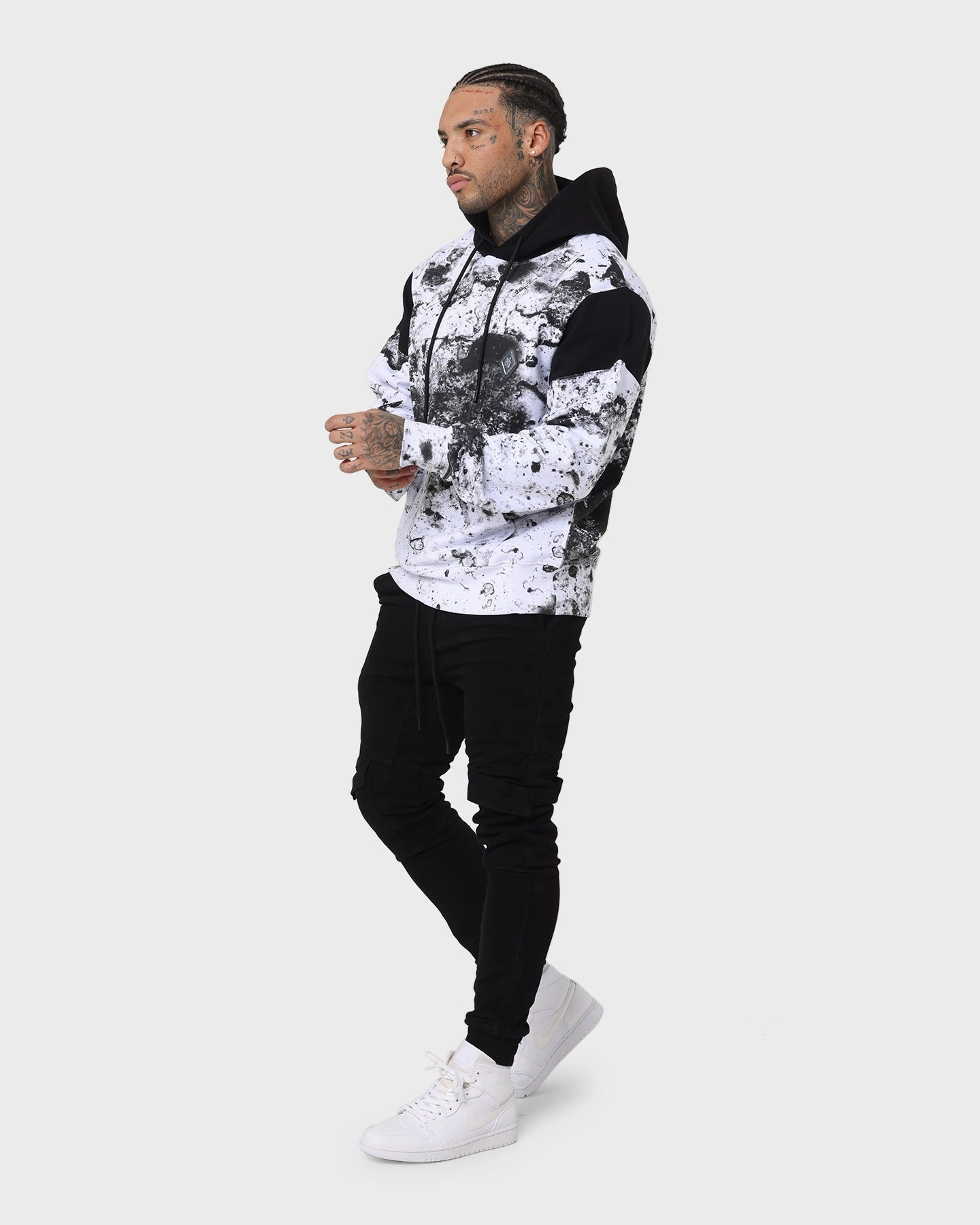 Saint Morta Acid Hoodie White/Grey/Black Winter Comfort Hike