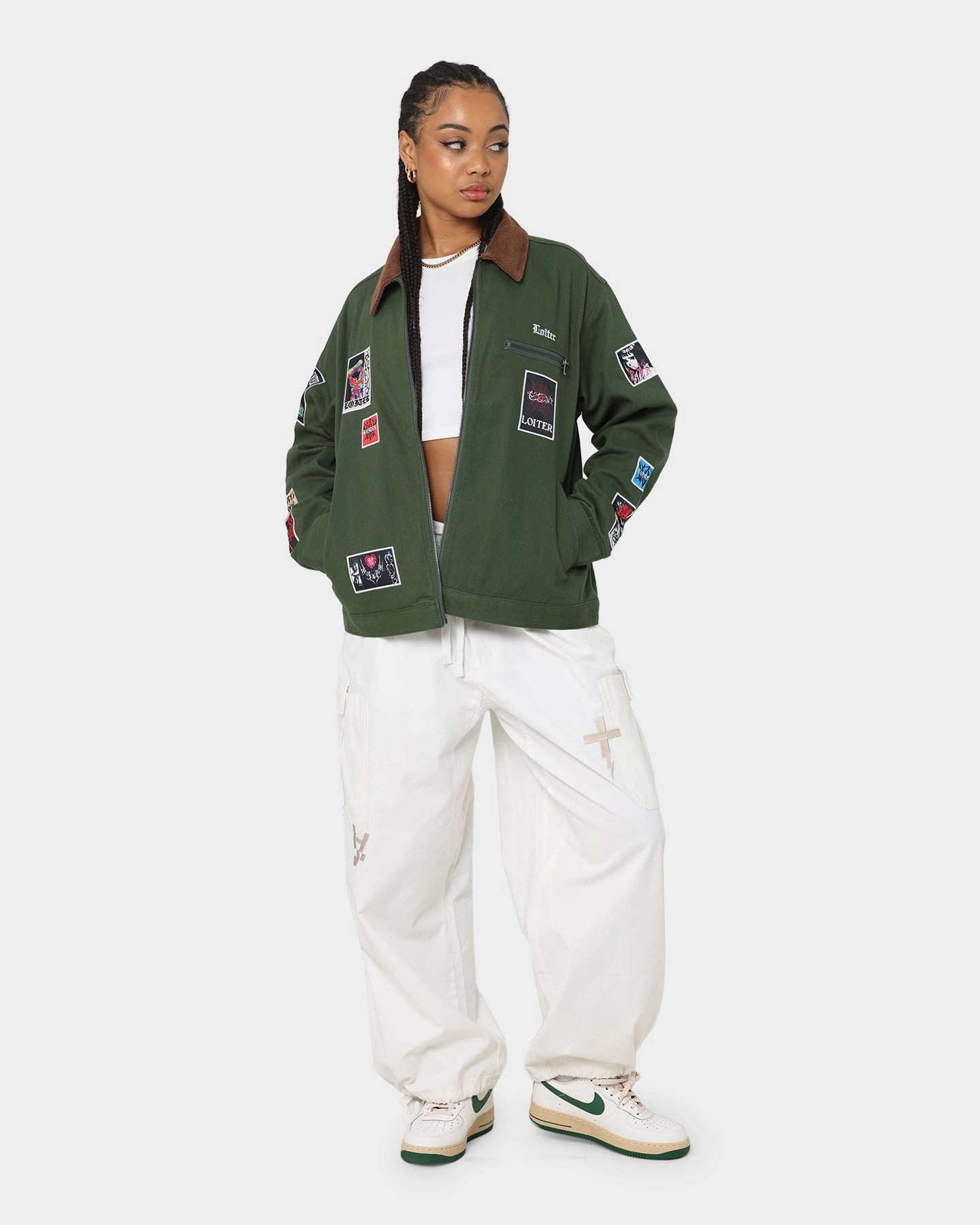 Express Loiter Patchwork Jacket Green
